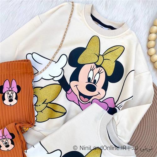 بلوز شلوار دمپا دخترانه طرح میکی موس کد 5716