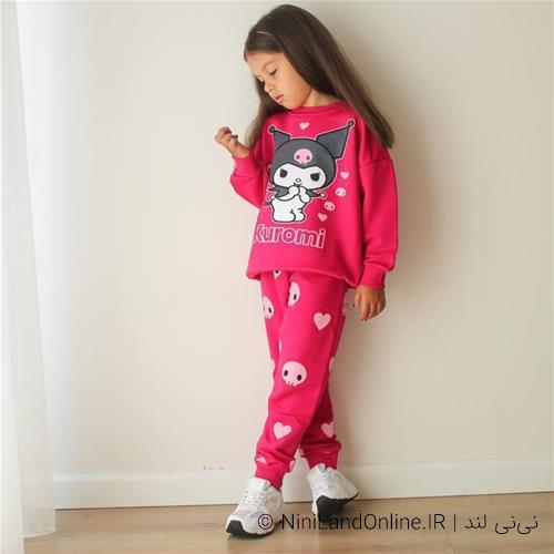 دو تیکه بلوز شلوار طرح کرومی طرح اسکلت ترک کد 1155