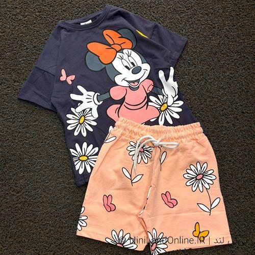 تیشرت شلوارک دخترانه طرح میکیموس کد 59777