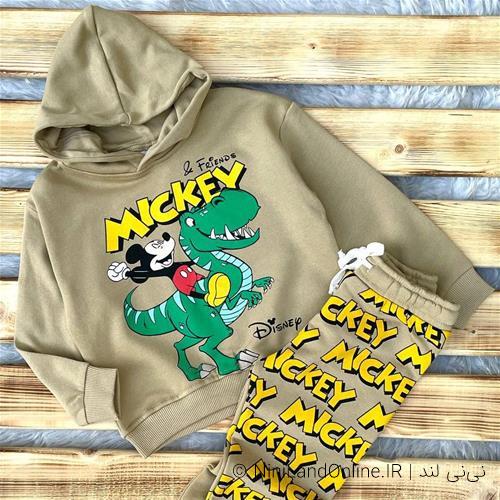 ست هودی شلوار پسرانه طرح میکی 2 تا 8 سال کد 2380