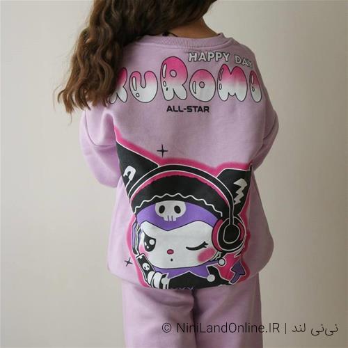 دو تیکه بلوز شلوار دورس سه تیکه طرح کرومی ترک کد 18303