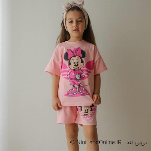 تیشرت شلوارک صورتی میکی موس ترک کد 006600