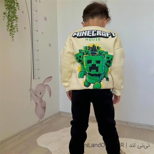 دو تیکه بلوز شلوار اسلش طرح ماینکرافت ترک کد 88990