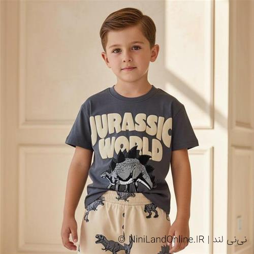 دو تیکه پسرانه طرح دایناسور ترک کد 03521469