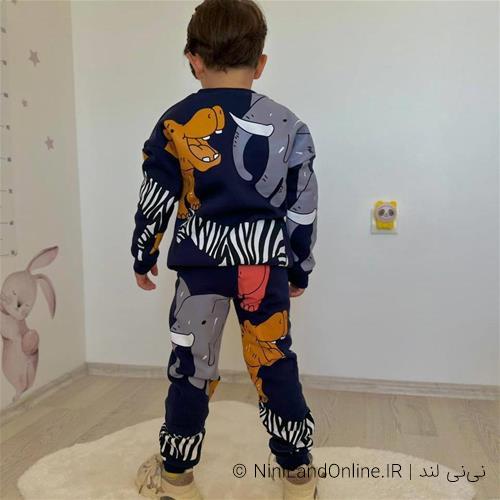 ست دو تیکه بلوز شلوار تو کرکی پسرانه ترک کد 66110