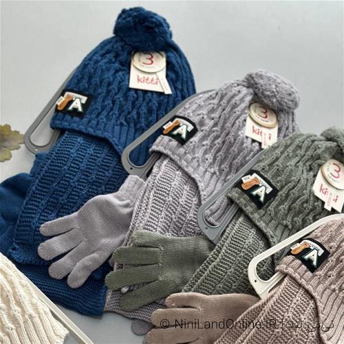 ست شال و کلاه لایندار مارک کیتی کد 241803