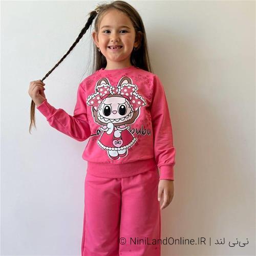 بلوز شلوار دورس دو نخ طرح لبوبو ترک کد33550