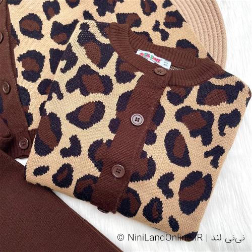 ست دو تیکه بافت پلنگی طرح زارا کد 1006