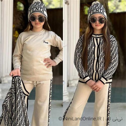 ست 4 تیکه بافت طرح فندی ترک کد26021