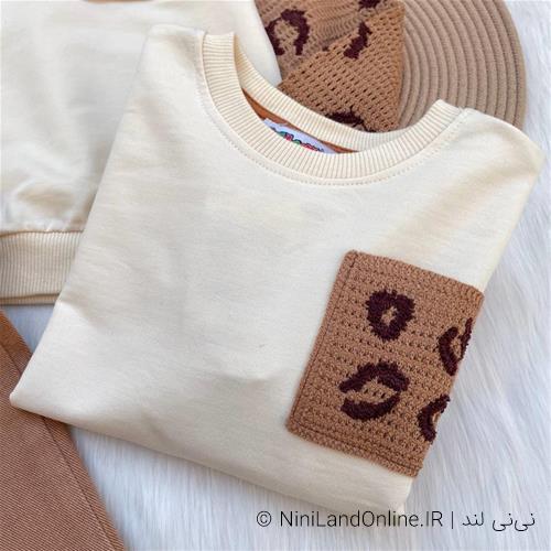 ست دخترانه استین قلاب بافی ترک کد 590