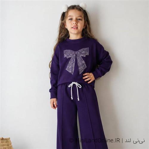 دو تیکه پاییزه بلوز شلوار دمپا نگین دار ترک کد 887799623