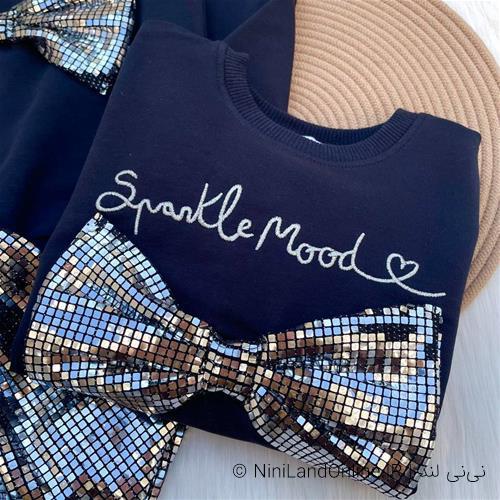 بلوز دامن پاپیونی مشکی پولکی کد 585