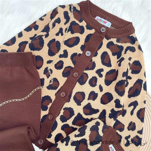 ست دو تیکه بافت پلنگی طرح زارا کد 1006