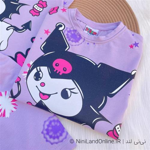 تیشرت شلوارک دخترانه طرح کرومی کد5877