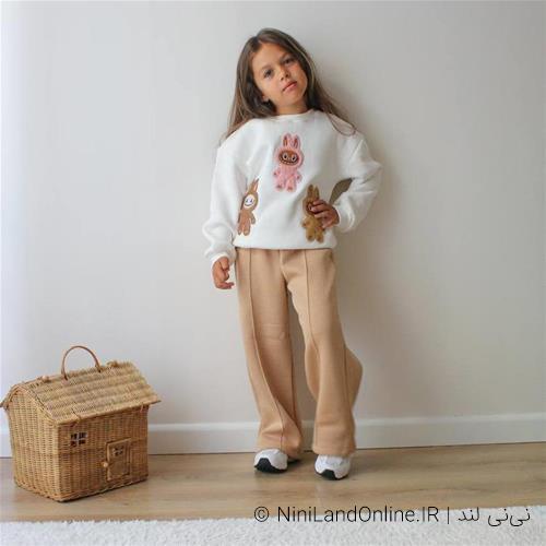 دو تیکه تو کرکی لبوبو با شلوار دمپا ترک کد 33660