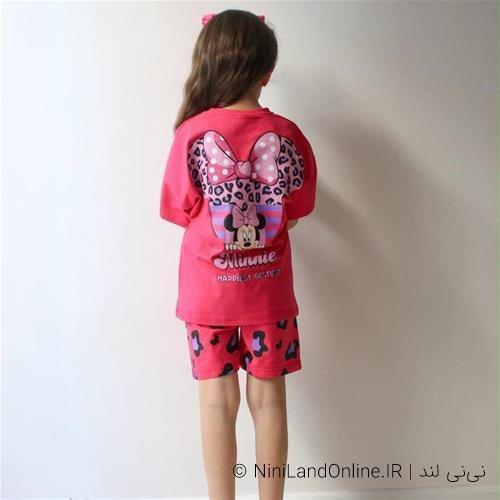 تیشرت شلوارک دخترانه طرح میکی موس ترک کد 00077