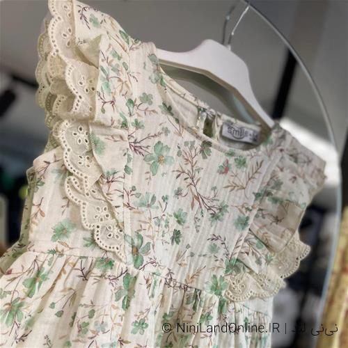 پیراهن تابستانه دخترانه ترک طرح گل کد 3819