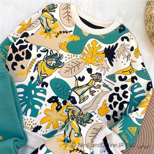 ست دو تیکه پسرانه طرح ادیداس جنگلی کد 3366