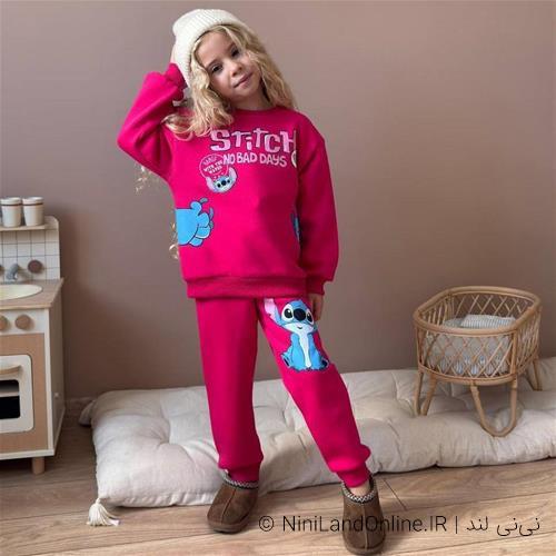 بلوز شلوار دخترانه طرح استیج کرکدار ترک کد 54523