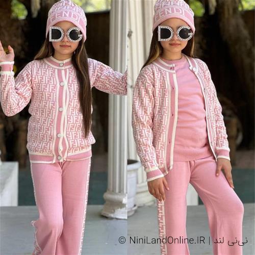 ست چهار تیکه بافت طرح فندی ترک کلاهدار کد 260212