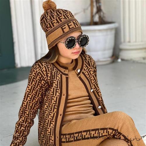 ست 4 تیکه بافت طرح فندی ترک کد260213