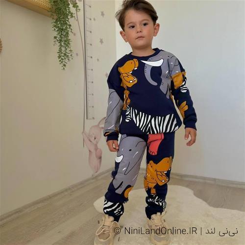 ست دو تیکه بلوز شلوار تو کرکی پسرانه ترک کد 66110