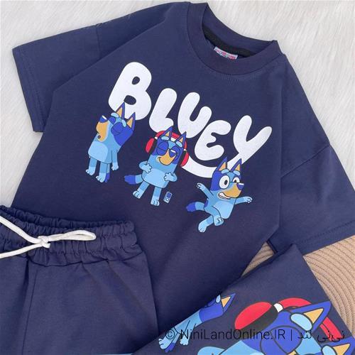 تیشرت شلوارک پسرانه طرح بلویی کد3562