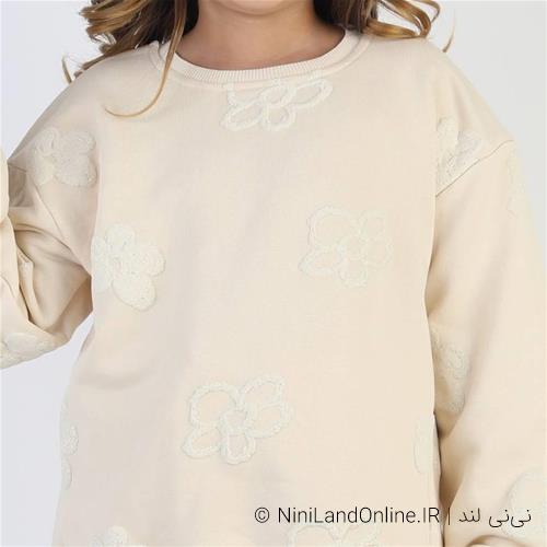 ست دو تیکه دورس سه نخ دخترانه فلاور ترک کد 123535