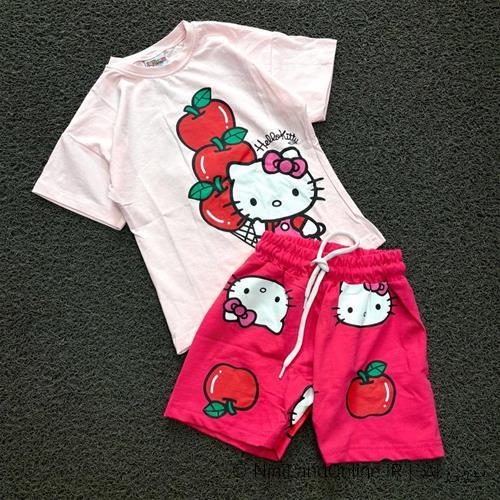 تیشرت شلوارک طرح هلو کیتی تابستانه کد 59775