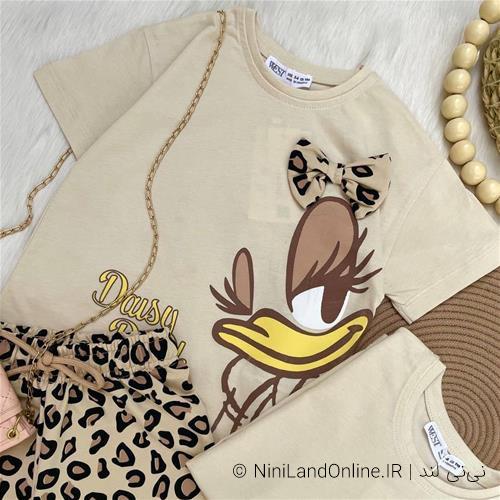 دو تیکه دخترانه طرح داکی پلنگی کد 8172