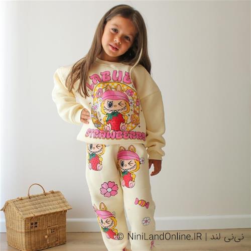 بلوز شلوار دورس تو کرکی دخترانه لبوبو ترک کد 02157