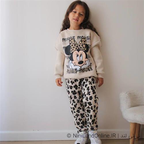بلوز شلوار اسلش تو کرکی میکیموس پلنگی ترک کد 33770